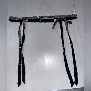 Victoria's Secret Garter Belt Lingerie Red Rhinestone Bling Medium